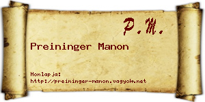 Preininger Manon névjegykártya